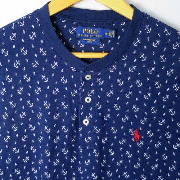 Polo Ralph Lauren Anchor Print Henley Neck T-shirt Size M - Picture 4 of 8